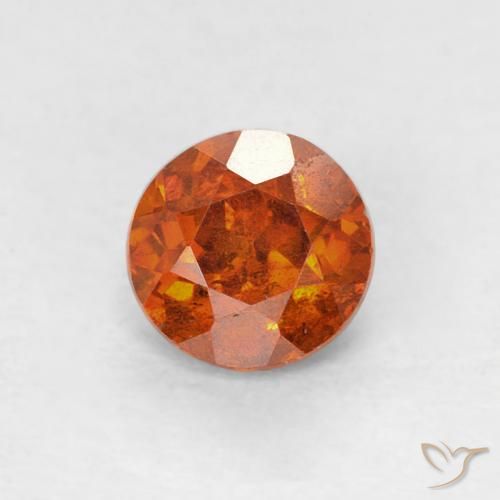 0.80ct Natural laranja avermelhado Esfalerita, Redondo, SI-I1