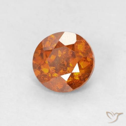 Esfalerita laranja avermelhado Natural 0.80ct, Redondo, SI-I1