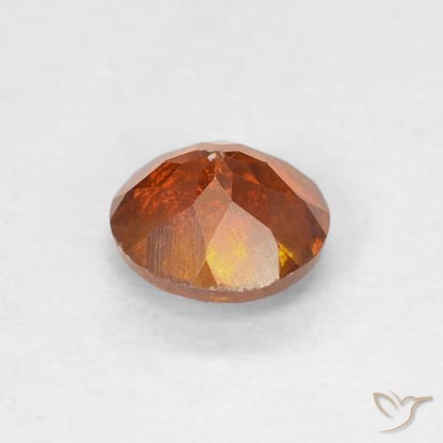 Esfalerita laranja avermelhado Natural 0.80ct, Redondo, SI-I1