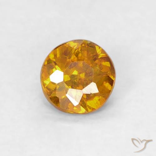 0.23ct Natural Marrom dourado Esfalerita, Redondo, SI-I1