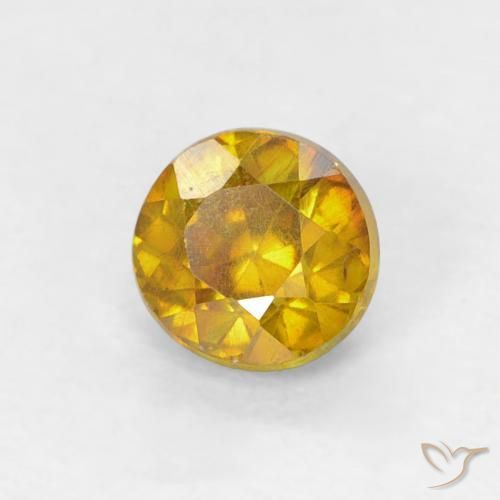Esfalerita Amarelo acastanhado Natural 0.59ct, Redondo, SI-I1
