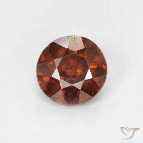 0.57ct Natural Laranja escuro Esfalerita, Redondo, SI-I1