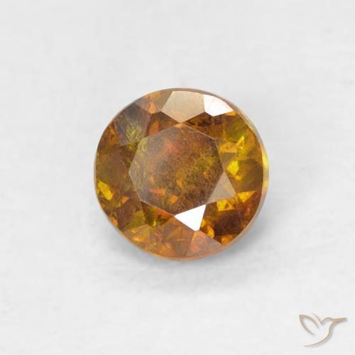 Esfalerita Marrom dourado Natural 0.61ct, Redondo, SI-I1