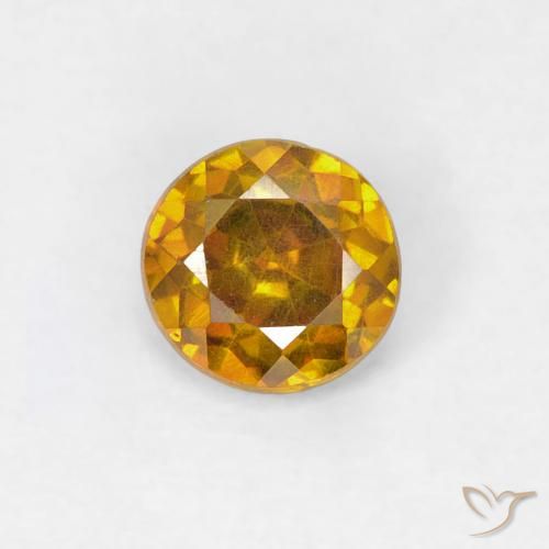 0.48ct Natural Amarelo dourado Esfalerita, Redondo, SI-I1