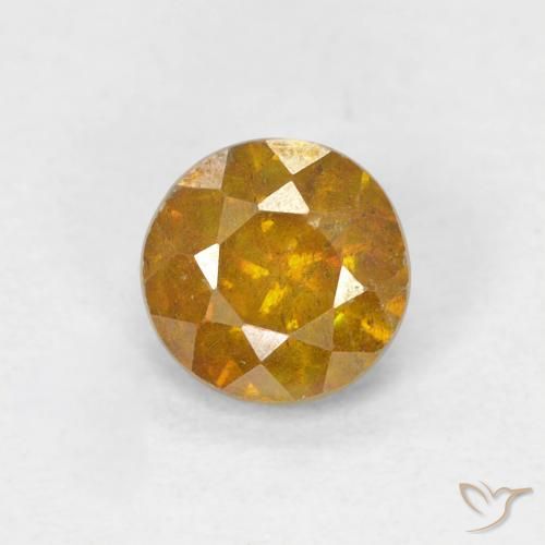 0.95ct Natural Marrom dourado Esfalerita, Redondo, SI-I1