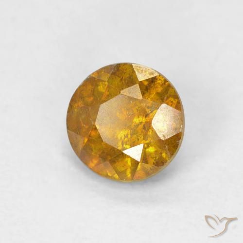 Esfalerita Marrom dourado Natural 0.95ct, Redondo, SI-I1
