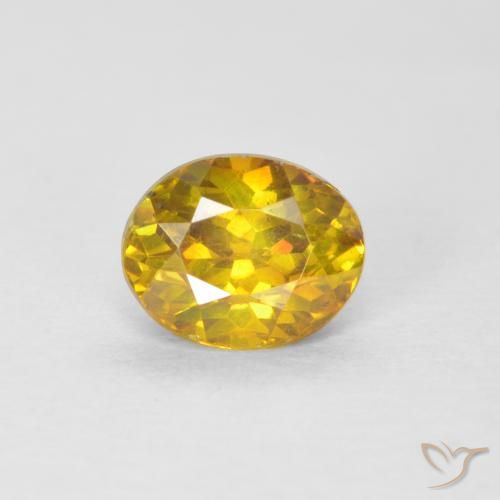 1.00ct Natural Dourado-Laranja Esfalerita, oval, SI-I1