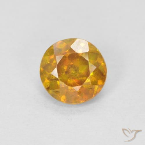 0.95ct Natural Marrom dourado Esfalerita, Redondo, SI-I1