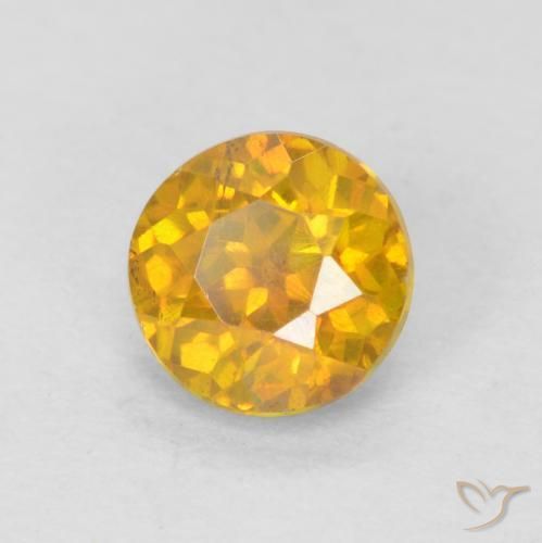 Esfalerita Dourado-Laranja Natural 0.69ct, Redondo, SI-I1