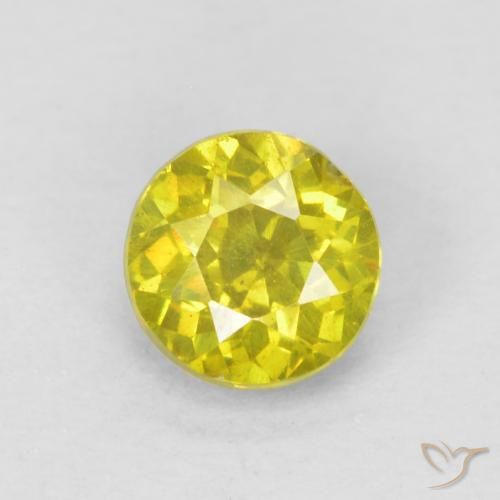 0.60ct Natural Milho amarelo Esfalerita, Redondo, SI-I1