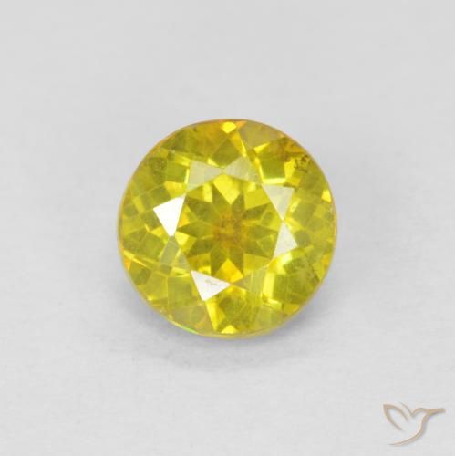 1.05ct Natural Amarelo acastanhado Esfalerita, Redondo, SI-I1