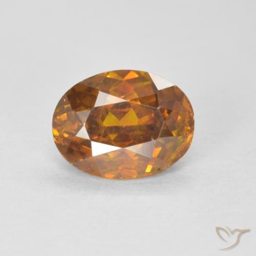 Esfalerita Medium Dark-Orange Natural 1.91ct, oval, VS-SI