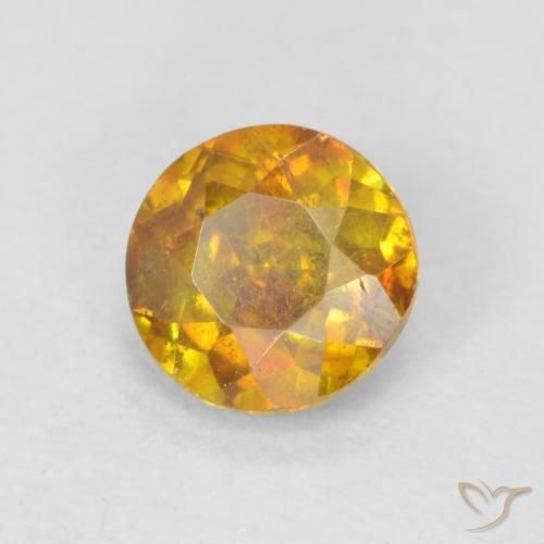 Esfalerita Laranja escuro-dourado Natural 0.66ct, Redondo, SI-I1