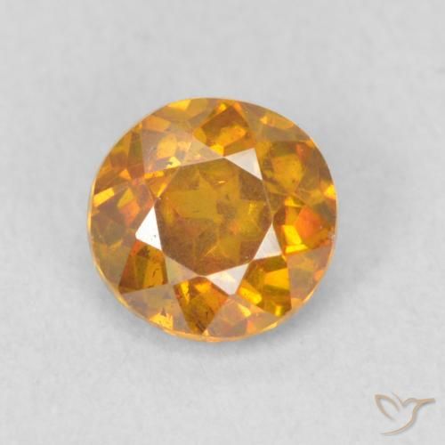 0.68ct Natural damasco laranja Esfalerita, Redondo, VS-SI