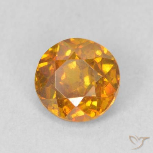 Esfalerita damasco laranja Natural 0.68ct, Redondo, VS-SI