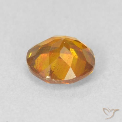 Esfalerita damasco laranja Natural 0.68ct, Redondo, VS-SI
