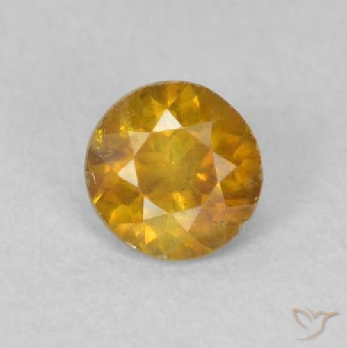0.29ct Natural Laranja Médio Esfalerita, Redondo, VS-SI