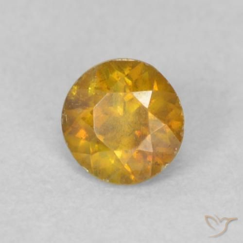 Esfalerita Laranja Médio Natural 0.29ct, Redondo, VS-SI