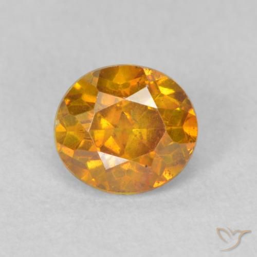 0.61ct Natural damasco laranja Esfalerita, Redondo, VS-SI