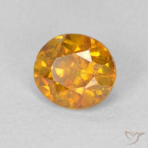 Esfalerita damasco laranja Natural 0.61ct, Redondo, VS-SI