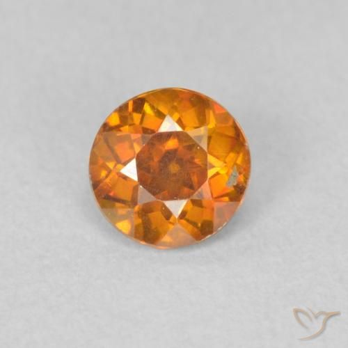 0.40ct Natural laranja marrom Esfalerita, Redondo, VS-SI