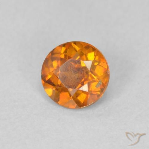 Esfalerita laranja marrom Natural 0.40ct, Redondo, VS-SI
