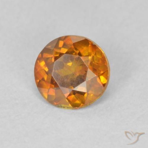 Esfalerita laranja marrom Natural 0.47ct, Redondo, VS-SI