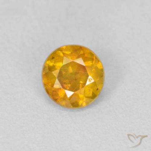 0.34ct Natural Dourado Escuro Esfalerita, Redondo, VS-SI