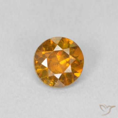 0.36ct Natural Laranja Médio Esfalerita, Redondo, VS-SI