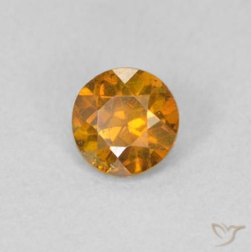 Esfalerita Laranja Médio Natural 0.36ct, Redondo, VS-SI