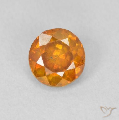 0.53ct Natural damasco laranja Esfalerita, Redondo, VS-SI