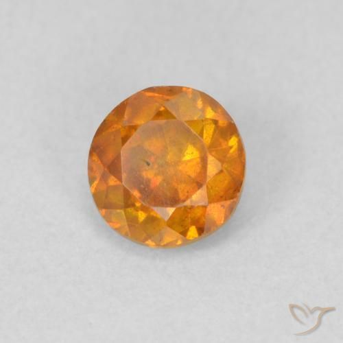 Esfalerita damasco laranja Natural 0.53ct, Redondo, VS-SI