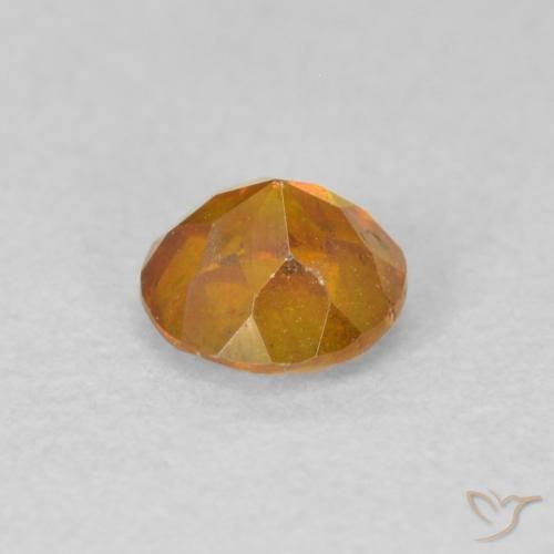 Esfalerita damasco laranja Natural 0.53ct, Redondo, VS-SI