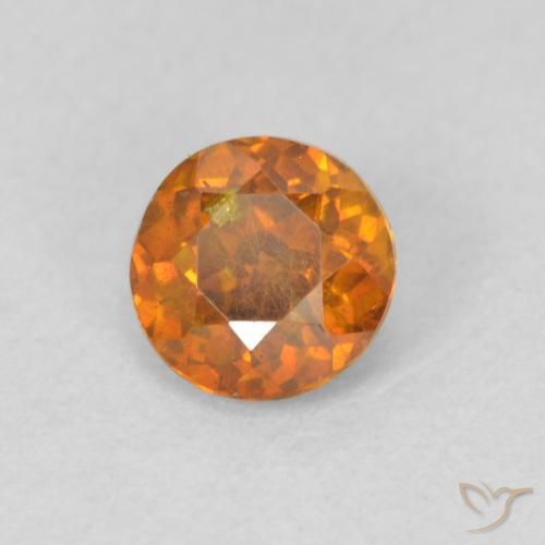 Esfalerita laranja marrom Natural 0.58ct, Redondo, VS-SI