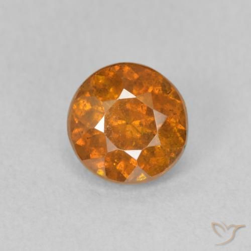 0.91ct Natural Laranja Médio Esfalerita, Redondo, VS-SI