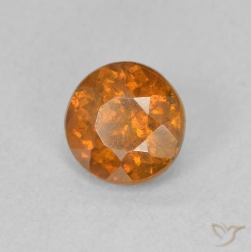 Esfalerita Laranja Médio Natural 0.91ct, Redondo, VS-SI