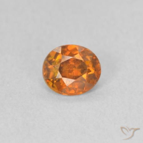0.43ct Natural Laranja Médio Esfalerita, oval, VS-SI