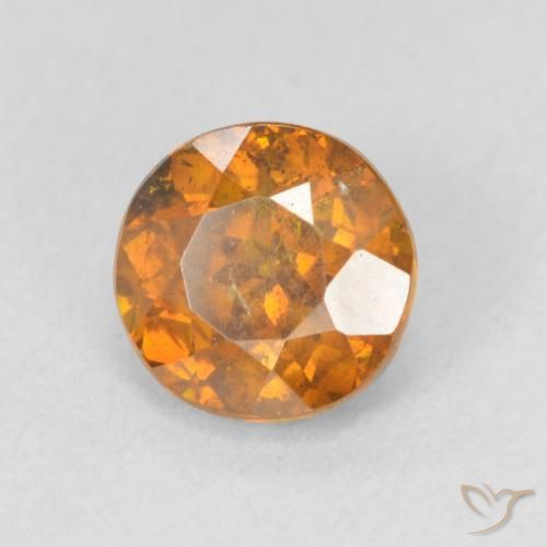 Esfalerita laranja marrom Natural 1.37ct, Redondo, VS-SI