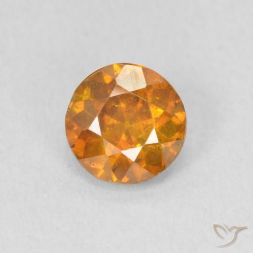 0.85ct Natural Laranja Médio Esfalerita, Redondo, VS-SI