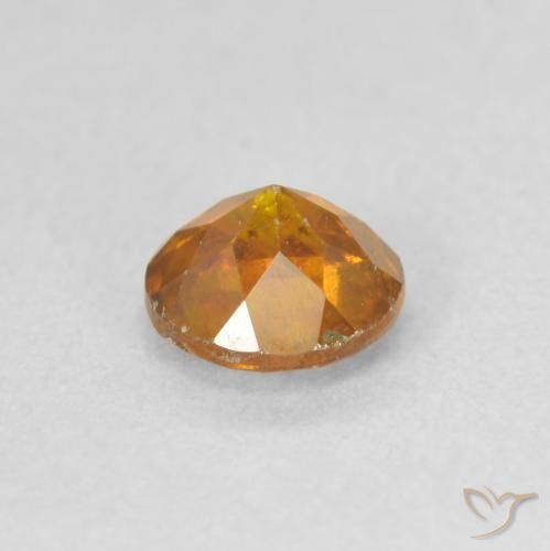 Esfalerita Laranja Médio Natural 0.85ct, Redondo, VS-SI