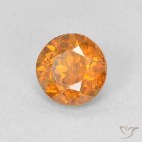 Esfalerita Laranja brilhante Natural 1.06ct, Redondo, VS-SI