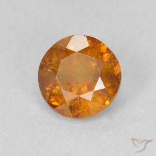 Esfalerita laranja marrom Natural 0.71ct, Redondo, SI