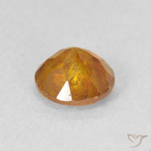 Esfalerita laranja marrom Natural 0.71ct, Redondo, SI