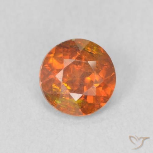 0.52ct Natural Laranja terroso Esfalerita, Redondo, SI
