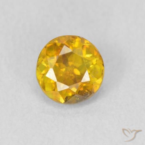 0.53ct Natural Dourado-Laranja Esfalerita, Redondo, SI