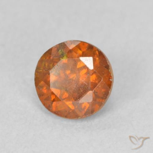 Esfalerita Laranja Profundo Natural 0.65ct, Redondo, SI