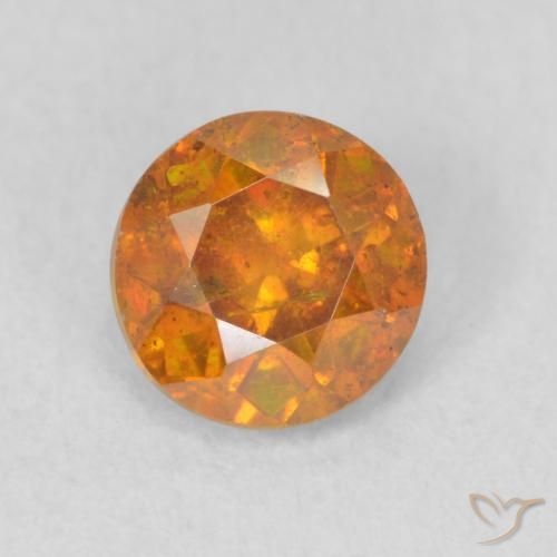 0.78ct Natural laranja marrom Esfalerita, Redondo, SI