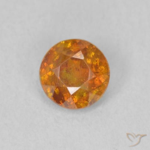 0.46ct Natural Laranja Médio Esfalerita, Redondo, SI