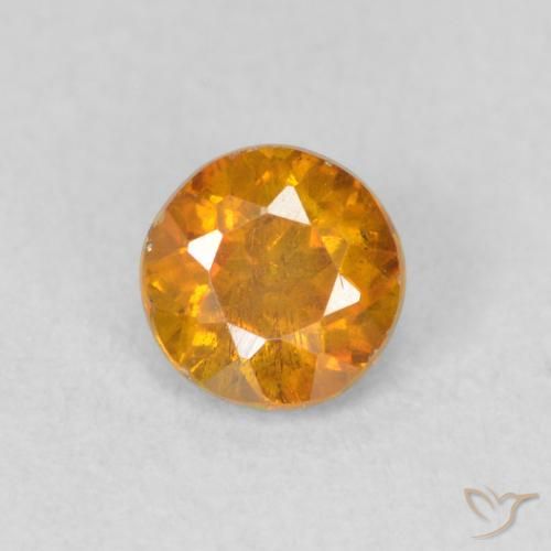 0.50ct Natural Laranja Médio Esfalerita, Redondo, SI