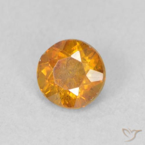 Esfalerita Laranja Médio Natural 0.50ct, Redondo, SI